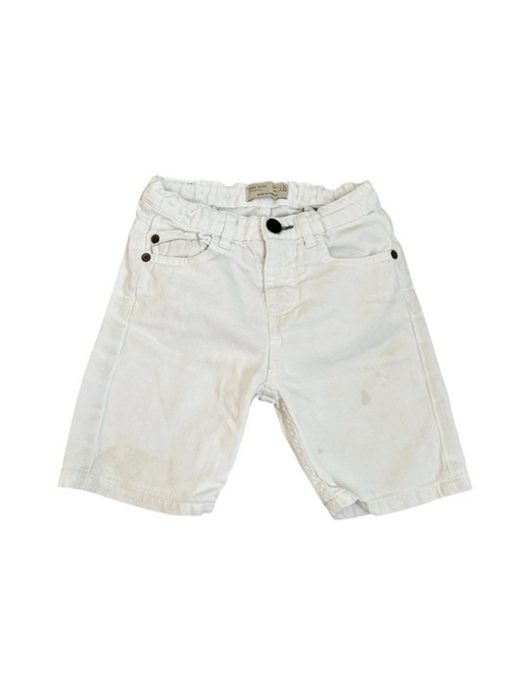 Zara White Elastic Waist Kids Shorts